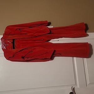 Red velour tracksuit